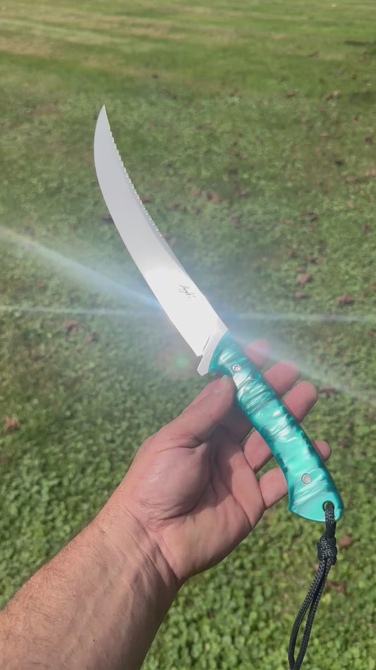 10” Nitro V breaking knife with a serrated clip.